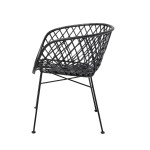 krzesło boho rattan czarne bloomingville
