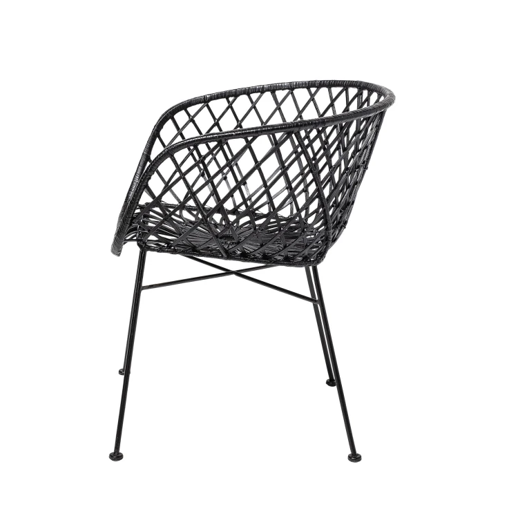 krzesło boho rattan czarne bloomingville