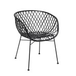 krzesło boho rattan czarne bloomingville