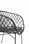 krzesło boho rattan czarne bloomingville
