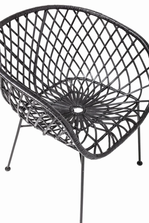 krzesło boho rattan czarne bloomingville