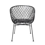 krzesło boho rattan czarne bloomingville