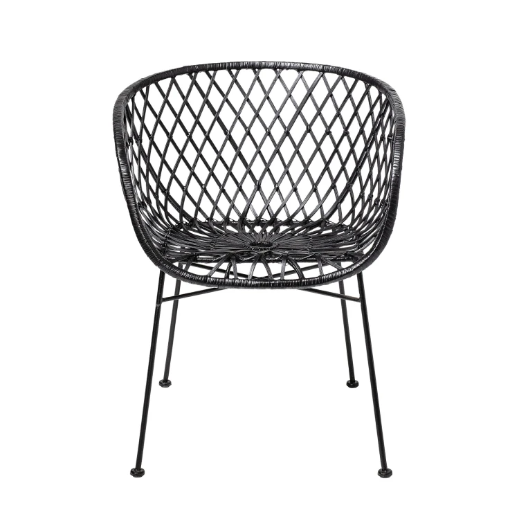 krzesło boho rattan czarne bloomingville