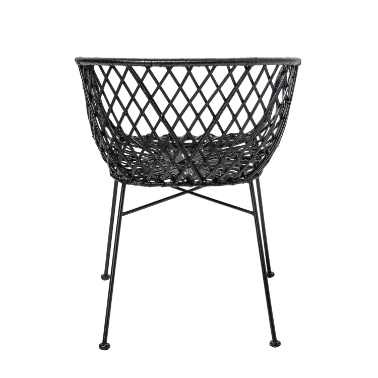 krzesło boho rattan czarne bloomingville